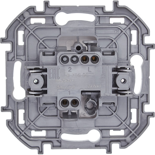 Выключатель кнопочный одноклавишный - Legrand/Daccord Inspiria - с нормально-открытым контактом 6А 250В безвинтовые зажимы - белый