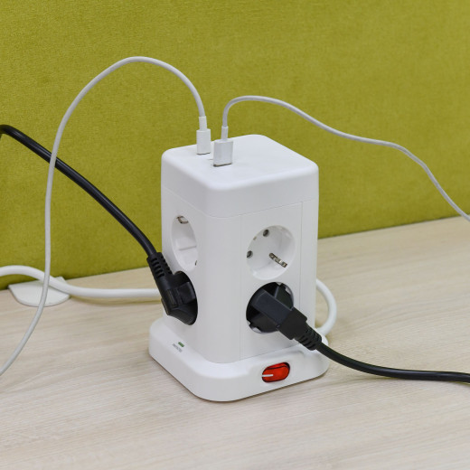 DOMINIC Удлинитель У08K 1,5м 3х1мм2 USB A+C 20Вт бел IEK