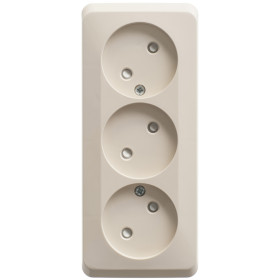 Systeme Electric Этюд наруж Крем Розетка 3-ая б/з со шторками 16А 250B