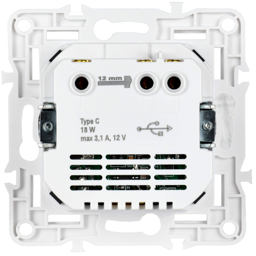 SKANDY Роз. с з/к/ш 16А с USB C 18Вт SK-R17G граф. IEK