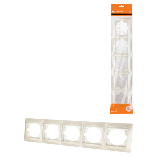 Рамка 5-ти постовая горизонтальная перламутр 