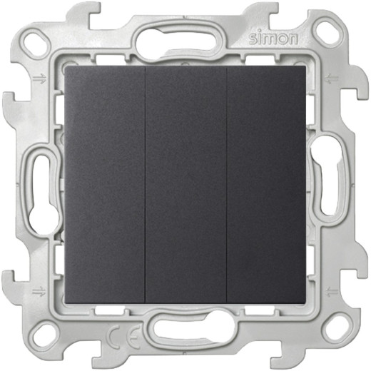 Трехклавишный выключатель, графит