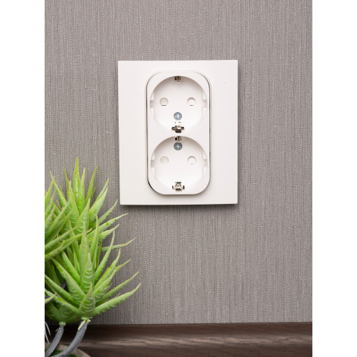 Стокгольм Рамка для розетки 2-местная белая EKF PROxima