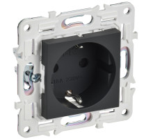 IEK SKANDY Графит Розетка с/з с защитными шторками 16А б/к SK-R06G