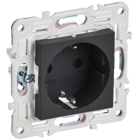 IEK SKANDY Графит Розетка с/з с защитными шторками 16А б/к SK-R06G