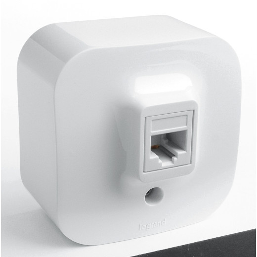 Розетка телефонная RJ11 - Legrand Quteo - IP20 накладной монтаж - белый