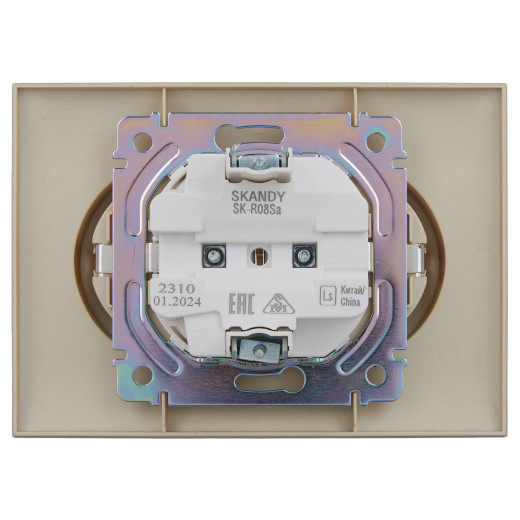 SKANDY Роз. 2-я с з/к без з/ш 16А сб. SK-R08Sa песоч. IEK