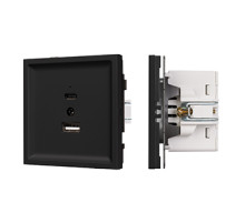 Arlight Механизм USB розетки SCT-TENDO-MUAC-SFPL-BK (5V, 3A, QC3) (-)