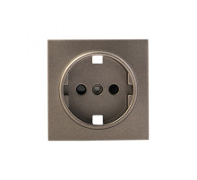 EKF PROxima Валенсия лицевая панель розетки 1-местной с/з 16А графит с защ. штор..