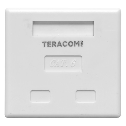 Розетка настенная TERACOM PRO Cat.6 неэкранированная 2 порта RJ-45 Dual IDC белая