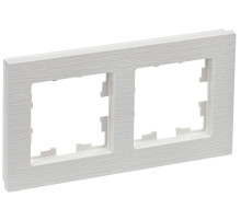 IEK BRITE DECOR Белый рифленый Рамка 2-м РУ-2-Бр