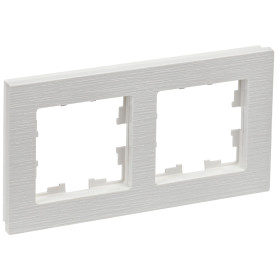 IEK BRITE DECOR Белый рифленый Рамка 2-м РУ-2-Бр