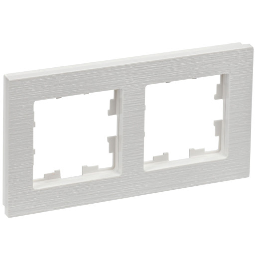 BRITE Рамка 2-мест. РУ-2-Бр бел. рифленый IEK