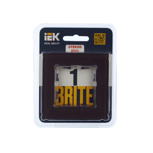 BRITE Рамка 1-мест. РУ-1-2-БрТБ стекло бр. IEK