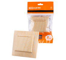 TDM Розетка 2П+З 16А 250В IP44 с защ. шт. с крышкой сосна 