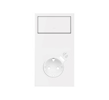 Simon 100 Белый матовый Кит 2 поста, фронт. Накладка вертикальная на 1 розетку Schuko с з/у USB SC + 1 клавиша выключателя