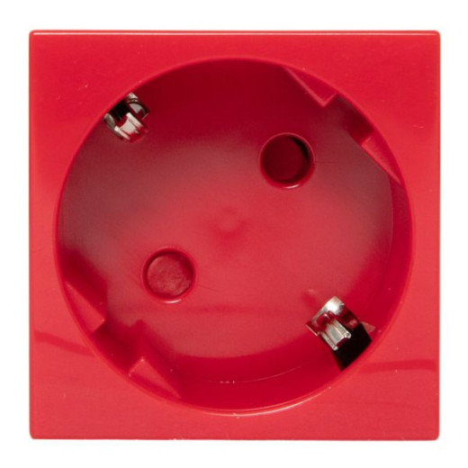 Розетка 45x45 с зазем. 45 градусов, быстрозажимные клеммы, красная EKF