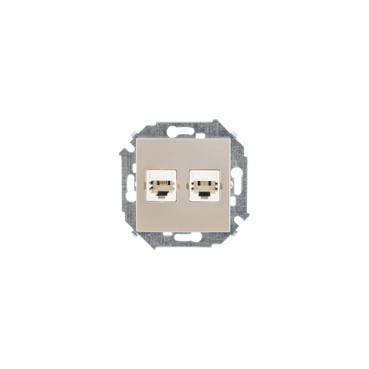 Simon 15 Шампань Розетка телефонная 2-я RJ11, винт.заж.