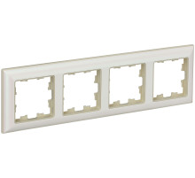 IEK BRITE DECOR Жемчуг/беж 3D-форма Рамка 4-мест. РУ-4-Бр