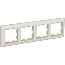 IEK BRITE DECOR Жемчуг/беж 3D-форма Рамка 4-мест. РУ-4-Бр
