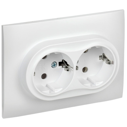 SKANDY Роз. 2-я с з/к без з/ш 16А сб. SK-R08W арк. бел. IEK