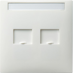 Gira S-Color Белый Накладка ТЛФ-розетки с полем для надписи и шторками
