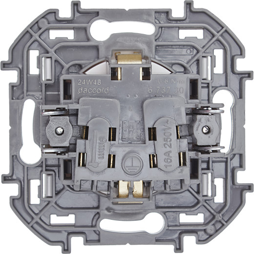 Розетка с заземлением - Legrand/Daccord Inspiria - со шторками 16А 250В винтовые зажимы - белый