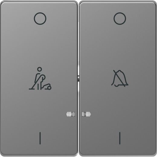 MERTEN D-Life КЛАВИША 2-ная, линзой LED, символ: звонок/горничная, НЕРЖ. СТАЛЬ