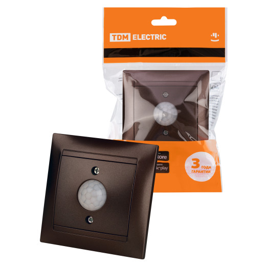 Выключатель с датчиком движения 1А шоколад 