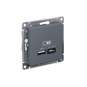 Systeme Electric AtlasDesign Грифель USB Розетка A + тип-C 45W высокоскор.заряд. QC,PD, мех.