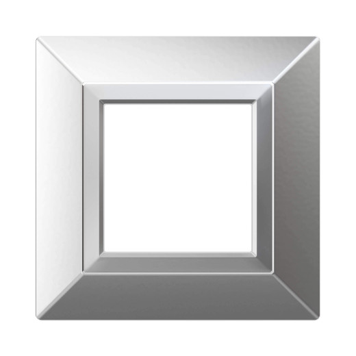 Рамка из металла 1 пост (2 мод.), Avanti, светло-серебристая