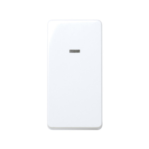 Кнопка клавишная с индикацией узкая, 10А 250В, S27, белый