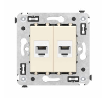DKC Avanti Телефонная розетка RJ-12 без шторки в стену двойная, 