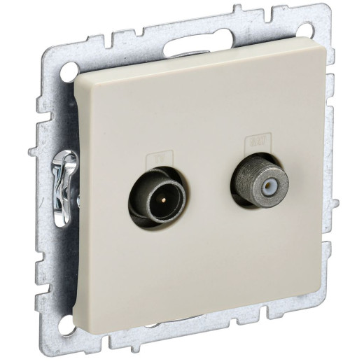 BRITE Роз. двойная TV+SAT РТВ/РСп12-БрКр беж. IEK