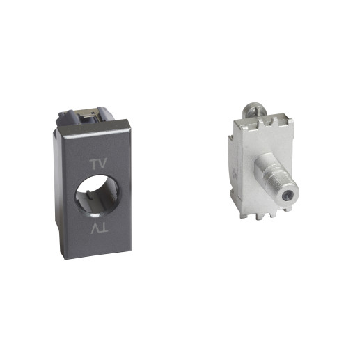 Axolute. Розетка SAT с разьемом типа F. Резьбовое соединение. 1 модуль. Поставляется в комплекте с лицевыми панелями цветов 