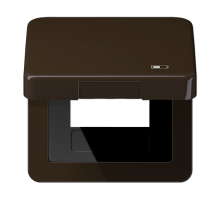 JUNG Рамка с подпружиненной крышкой для USB-механизмов, с центральной платой, коричневый