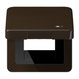 JUNG Рамка с подпружиненной крышкой для USB-механизмов, с центральной платой, коричневый