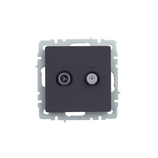 BRITE Роз. двойная TV+SAT РТВ/РСп12-БрГ граф. IEK