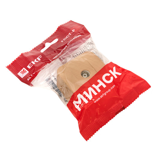 Розетка TV 1-местная ОП Минск 75Ом 5-862МГц светлое дерево EKF