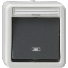 Gira WG UP Серый Выключатель 1-клавишный 3-полюсный. IP44, накладной монтаж