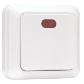 EKF PROxima Рим Выключатель 1-клавишный с индикатором 10А белый.