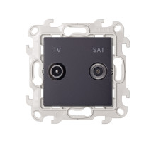 Simon 24 Графит Розетка TV-SAT проходная