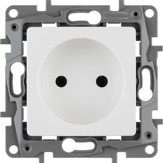 Розетка без заземления - Legrand Etika - без шторок 16А 250В винтовые зажимы - белый