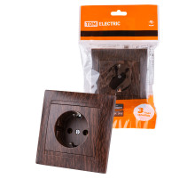 TDM Розетка 2П+З 16А 250В венге 