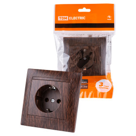 TDM Розетка 2П+З 16А 250В венге 