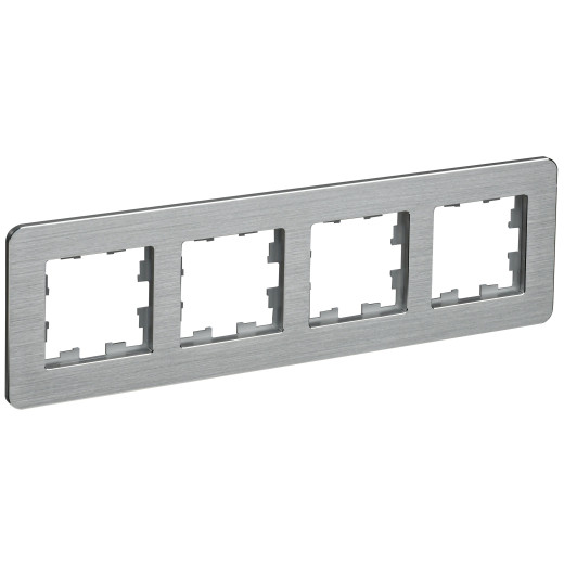 BRITE Рамка 4-мест. РУ-4-1-Бр металл алюм. RE AL IEK