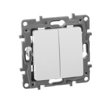 Legrand Etika Белый Выключатель 2-х клавишный, 10А.