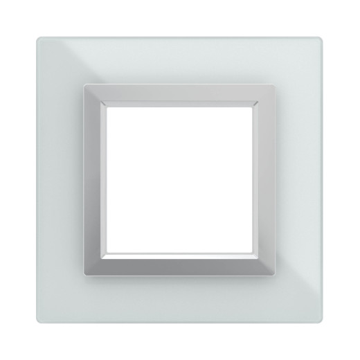 Рамка из натурального стекла 1 пост (2 мод.), Avanti, светло-серая