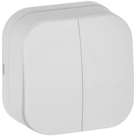 IEK GLORY Выключ. 2-кл. о/у 10А ВС20-2-0-ХБм бел. м.