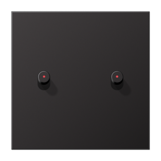 Центральная плата, 1 пост, 2 тумблера, цилиндр c окошком, металл, Dark, серия LS